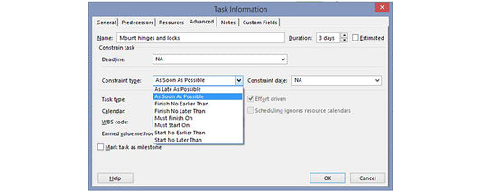 How to create constraints